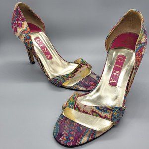 Gina Suede/Glitter D'Orsay Pumps